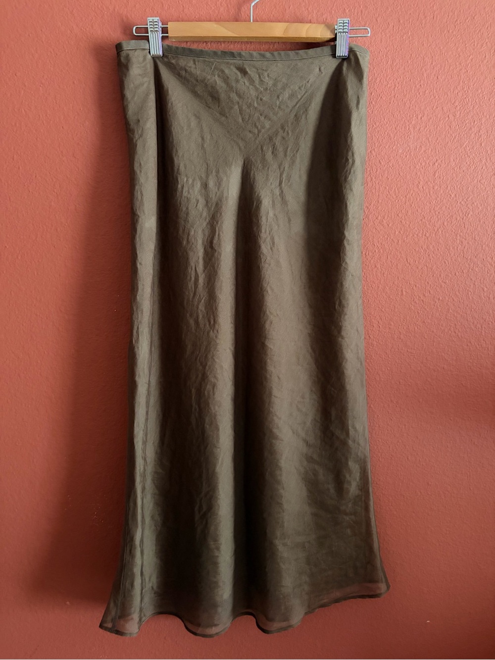 BritishIndia New Classics Brown 100% Silk Skirt, Size 7